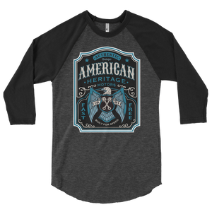 American Heritage 3/4 sleeve raglan shirt